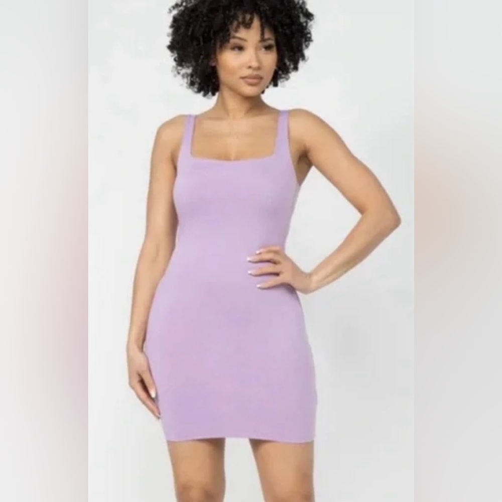 NWT Naked Wardrobe Lavender Racer Back Baby Mama Tank Dress in Size M